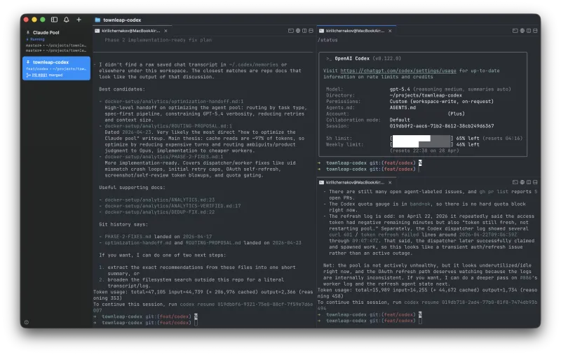 Same cockpit, different brain — Codex CLI in the worker pool.