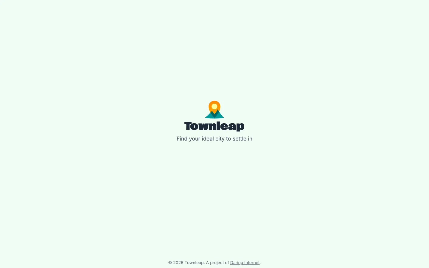Townleap homepage evolving across 533 commits, desktop view.